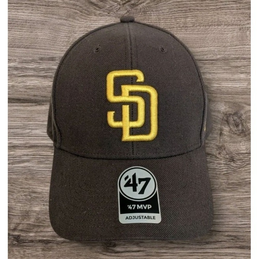 NWT San Diego Padres Hat MLB 47 Brand Baseball Cap MVP Brown Adjustable Snapback